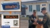На заднем плане фотографии на военной базе в Беларуси виден цифровой монитор, на котором показывается уровень радиации