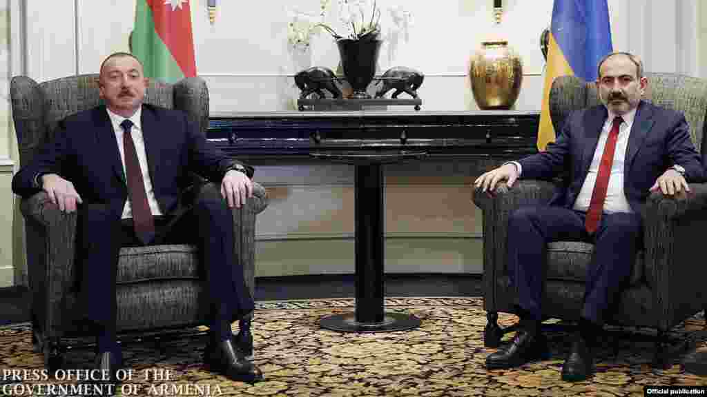 Azerbaijani President Ilham Aliyev (left) and Armenian Prime Minister Nikol Pashinian met in Vienna on March 29, 2019 for negotiations on the Nagorno-Karabakh conflict. In July 2020, President Aliyev dismissed these discussions as ineffective. War resumed with Armenia over Nagorno-Karabakh and adjoining, Armenian-occupied districts roughly two months later. With a truce signed in early November, Azerbaijanis in Baku celebrated the return of the Agdam district to Azerbaijani control on November 20, 2020.&nbsp;