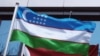 Uzbekistan - flag of Uzbekistan and logo of Turon24 news agency