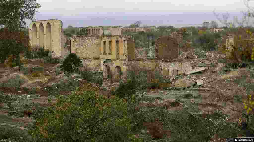 NAGORNO-KARABAKH -- A view of a vast expanse of jagged concrete and houses reduced to shells in Agdam, prior to the Azerbaijani forces being handed control in the region of Nagorno-Karabakh, November 19, 2020