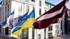 LATVIA – The flag of Ukraine, which opposes Russian aggression, was solemnly hoisted on the building of the Riga City Council. Riga, February 14, 2022